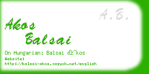 akos balsai business card